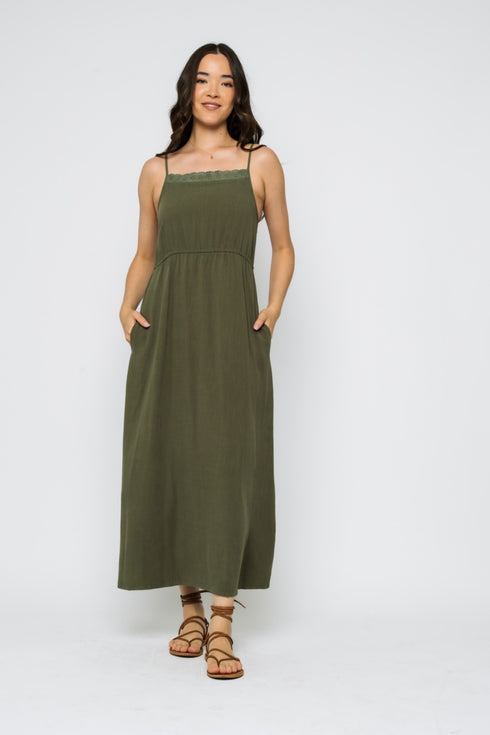 Marilyn-Eyelet Trim Sun Dress